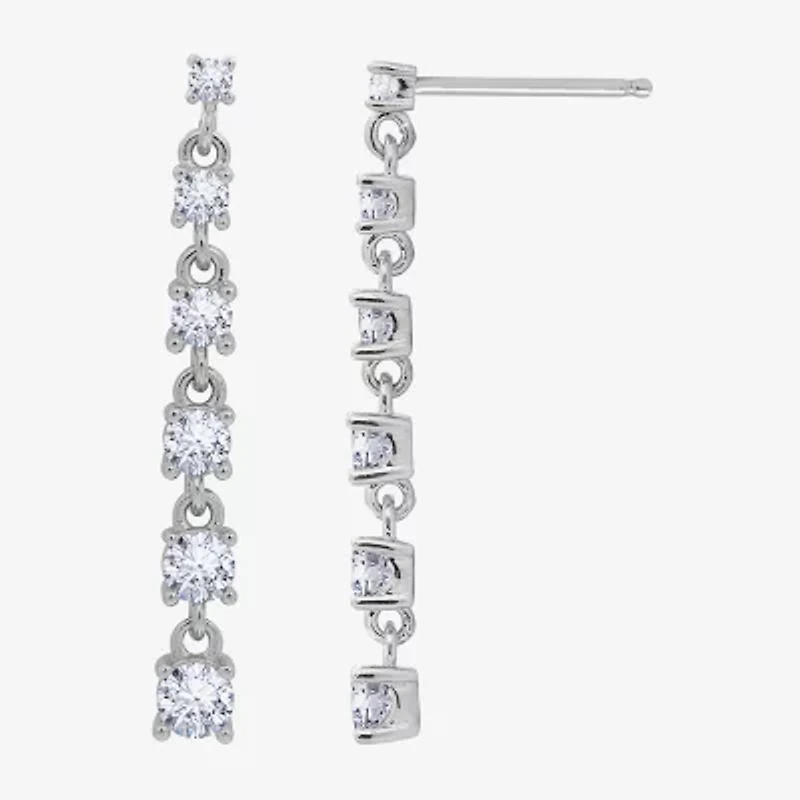 Diamonart Marilyn Monroe Womens Cubic Zirconia Sterling Silver Round Drop Earrings