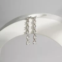 Diamonart Marilyn Monroe Womens Cubic Zirconia Sterling Silver Round Drop Earrings