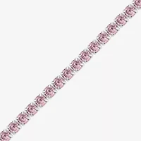 Diamonart Marilyn Monroe Womens Pink Cubic Zirconia Sterling Silver 7.25 Inch Tennis Bracelet
