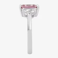 Diamonart Marilyn Monroe Womens Pink Cubic Zirconia Sterling Silver 3-Stone Cocktail Ring