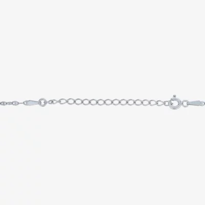 Diamond Addiction Womens 1/10 CT. T.W. Natural Black Diamond Sterling Silver Round 16 Inch Pendant Necklace