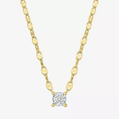 Diamond Addiction (G-H, Si2-I1) Womens 1/10 CT. T.W. Lab Grown White Diamond 14K Gold Over Silver Round 16 Inch Pendant Necklace