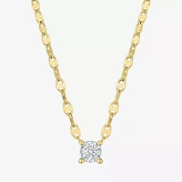 Diamond Addiction (G-H, Si2-I1) Womens 1/10 CT. T.W. Lab Grown White Diamond 14K Gold Over Silver Round 16 Inch Pendant Necklace