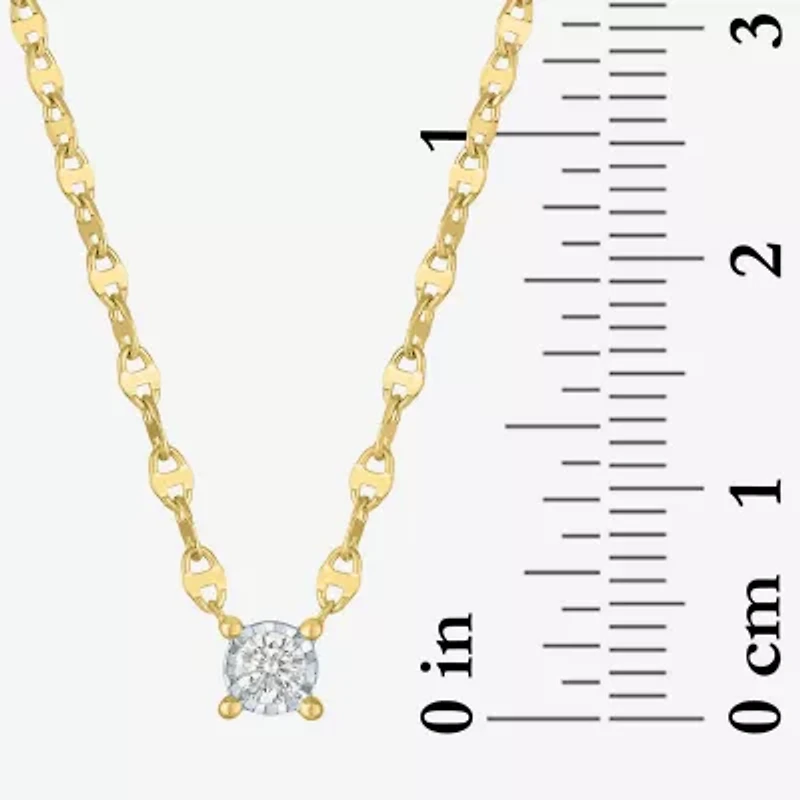 Diamond Addiction (G-H, Si2-I1) Womens 1/10 CT. T.W. Lab Grown White Diamond 14K Gold Over Silver Round 16 Inch Pendant Necklace