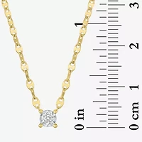 Diamond Addiction (G-H, Si2-I1) Womens 1/10 CT. T.W. Lab Grown White Diamond 14K Gold Over Silver Round 16 Inch Pendant Necklace