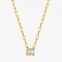 Diamond Addiction (G-H, Si2-I1) Womens 1/10 CT. T.W. Lab Grown White Diamond 14K Gold Over Silver Round 16 Inch Pendant Necklace