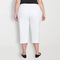 Alfred Dunner Classics Womens Plus Straight Capri Pant