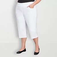 Alfred Dunner Classics Womens Plus Straight Capri Pant
