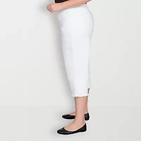 Alfred Dunner Classics Womens Plus Straight Capri Pant
