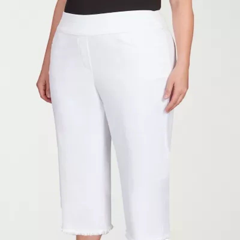 Alfred Dunner Classics Womens Plus Straight Capri Pant