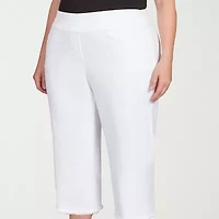 Alfred Dunner Classics Womens Plus Straight Capri Pant