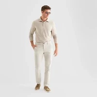 St. John's Bay Super Soft Jersey Mens Classic Fit Long Sleeve Polo Shirt