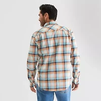 St. John's Bay Poplin Mens Long Sleeve Fitted Classic Fit Button-Down Shirt