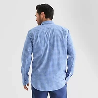 St. John's Bay Poplin Mens Long Sleeve Classic Fit Button-Down Shirt