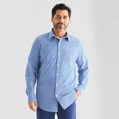 St. John's Bay Poplin Mens Long Sleeve Classic Fit Button-Down Shirt