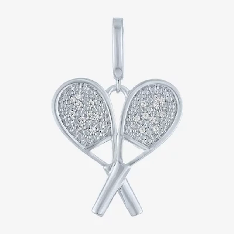Charmed by Diamond Addiction (Si2-I1 /G-H) Womens Diamond Accent Lab Grown White Diamond Accent 14K Gold Over Silver Pendant