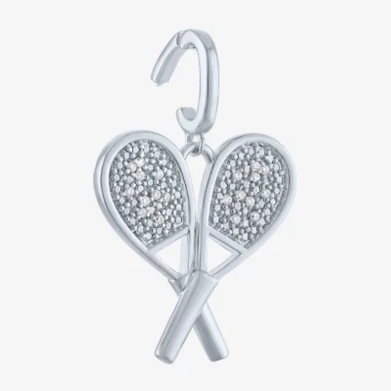Charmed by Diamond Addiction (Si2-I1 /G-H) Womens Diamond Accent Lab Grown White Diamond Accent 14K Gold Over Silver Pendant