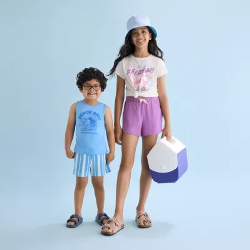 Okie Dokie Toddler & Little Boys Round Neck Sleeveless Tank Top
