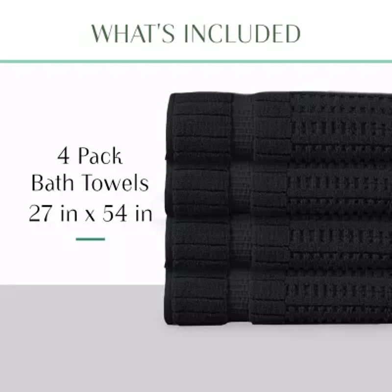 Home Weavers Inc Willow Collection 100% Cotton Zero Twist -pc. Quick Dry Bath Towel Set