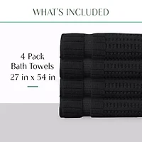 Home Weavers Inc Willow Collection 100% Cotton Zero Twist -pc. Quick Dry Bath Towel Set