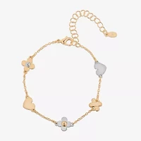 Bijoux Bar Womens 7.5 Inch Solid Link Heart Chain Bracelet