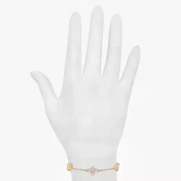 Bijoux Bar Womens 7.5 Inch Solid Link Heart Chain Bracelet