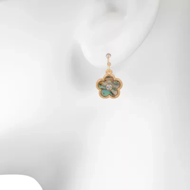 Bijoux Bar Womens Flower Drop Earrings