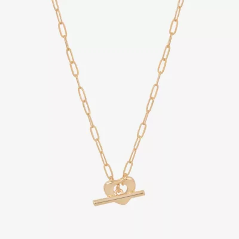 Bijoux Bar Womens Heart 16 Inch Pendant Necklace