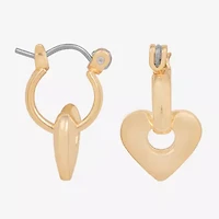 Bijoux Bar Womens 18.5mm Heart Hoop Earrings