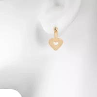 Bijoux Bar Womens 18.5mm Heart Hoop Earrings