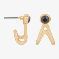 Bijoux Bar Black Glass 16.8mm Stud Earrings