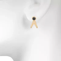 Bijoux Bar Black Glass 16.8mm Stud Earrings