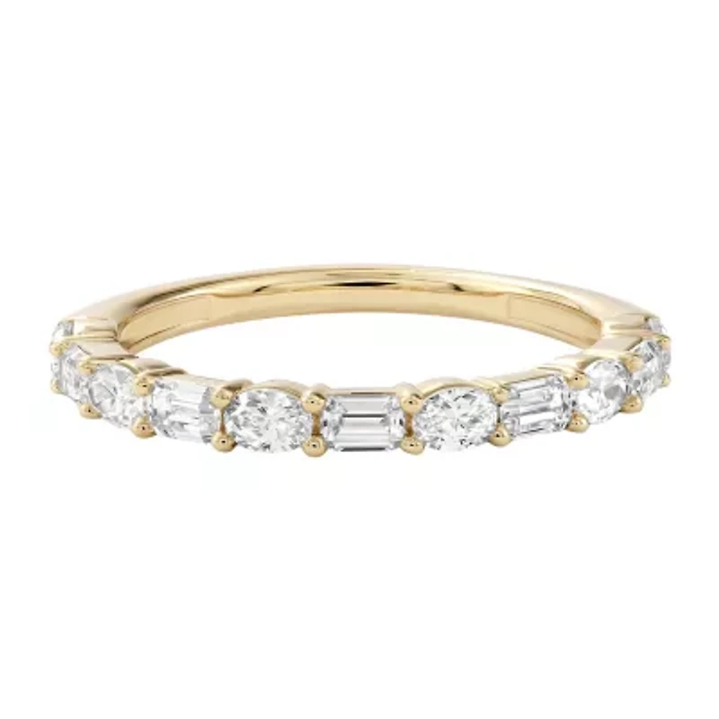 F / Si2) Womens 1 CT. T.W. Lab Grown White Diamond 10K Gold Wedding Band