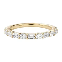 F / Si2) Womens 1 CT. T.W. Lab Grown White Diamond 10K Gold Wedding Band