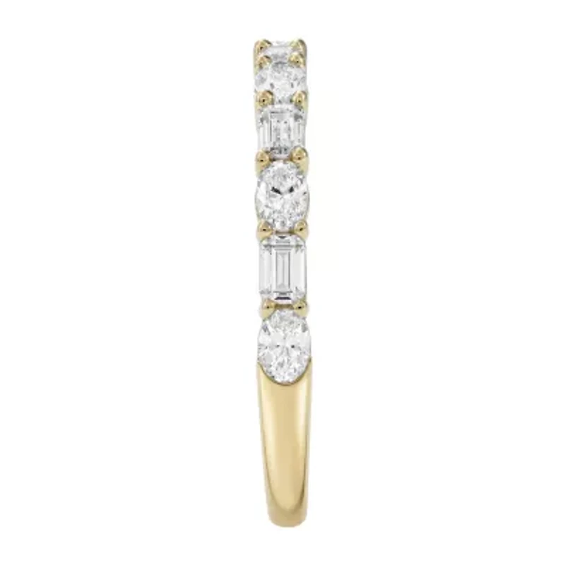 F / Si2) Womens 1 CT. T.W. Lab Grown White Diamond 10K Gold Wedding Band