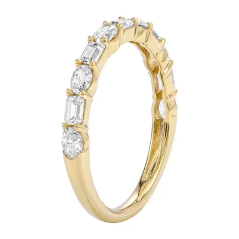 F / Si2) Womens 1 CT. T.W. Lab Grown White Diamond 10K Gold Wedding Band