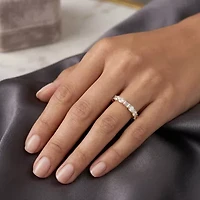 F / Si2) Womens 1 CT. T.W. Lab Grown White Diamond 10K Gold Wedding Band