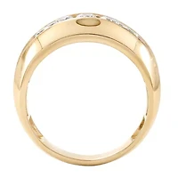 F / Si2) Mens 1/ CT. T.W. Lab Grown White Diamond 14K Gold Over Silver Wedding Band