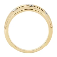 (F / Si2) Mens Diamond Accent Lab Grown White Diamond 14K Gold Over Silver Wedding Band