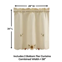 Sweet Home Collection Sunflower 2-pc. Rod Pocket Window Tier