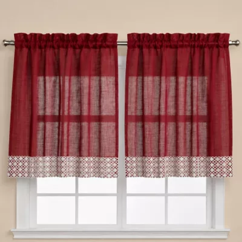 Sweet Home Collection Salem 2-pc. Rod Pocket Window Tier