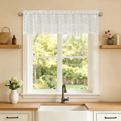 Sweet Home Collection Priscilla Rod Pocket Scallop Valance