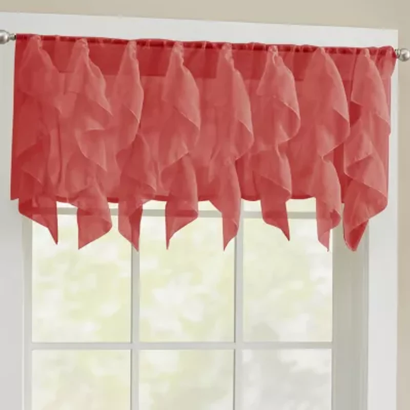 Sweet Home Collection Sheer Rod Pocket Tailored Valance