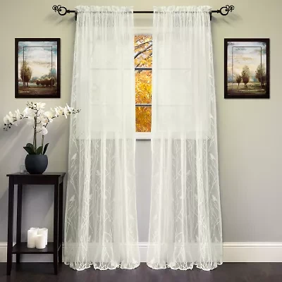 Sweet Home Collection Songbird Rod Pocket Light-Filtering Curtain Panel