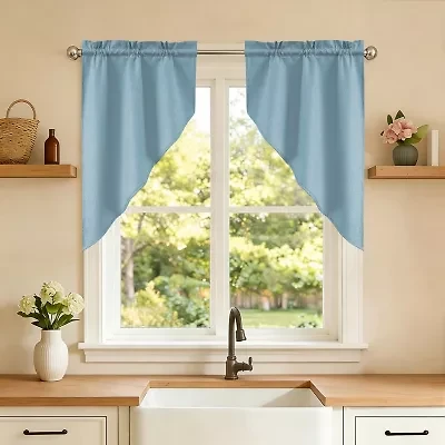 Sweet Home Collection Ripcord Rod Pocket Swag Valance