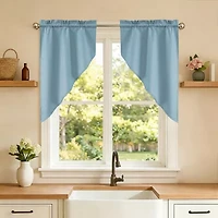 Sweet Home Collection Ripcord Rod Pocket Swag Valance