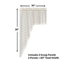 Sweet Home Collection Priscilla Rod Pocket Swag Valance
