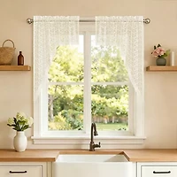 Sweet Home Collection Priscilla Rod Pocket Swag Valance