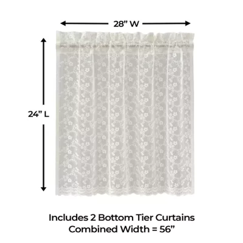 Sweet Home Collection Priscilla 2-pc. Rod Pocket Window Tier