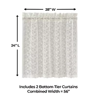 Sweet Home Collection Priscilla 2-pc. Rod Pocket Window Tier